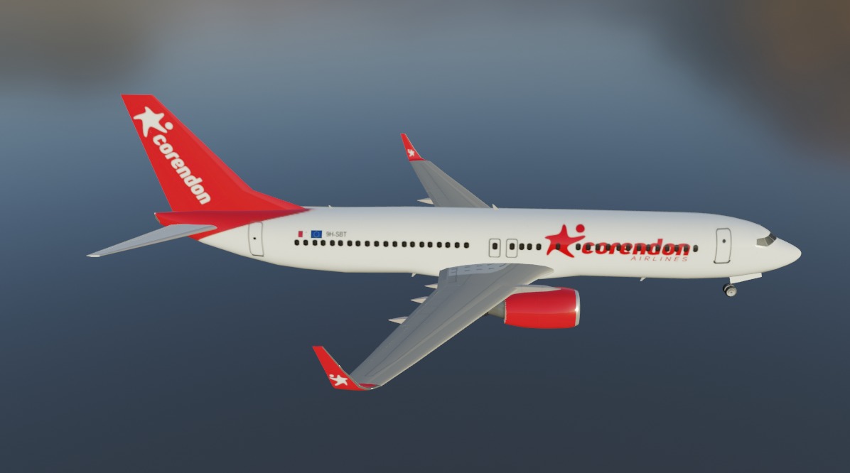 Corendon Boeing 737-800 low poly 3D Model Low-poly 3D model_5