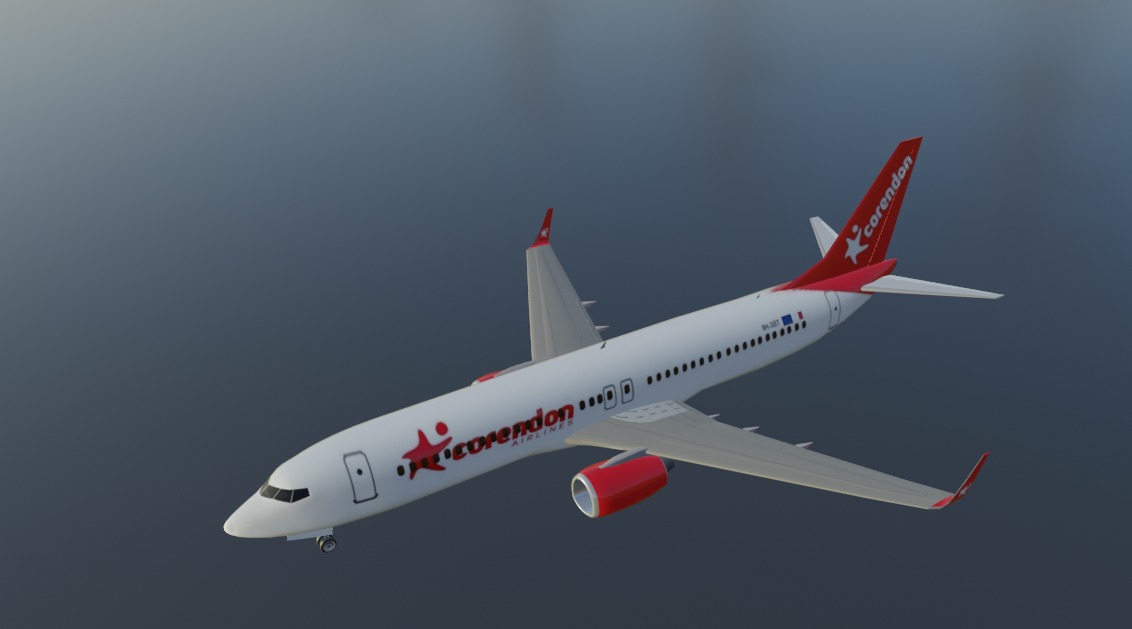 Corendon Boeing 737-800 low poly 3D Model Low-poly 3D model_9