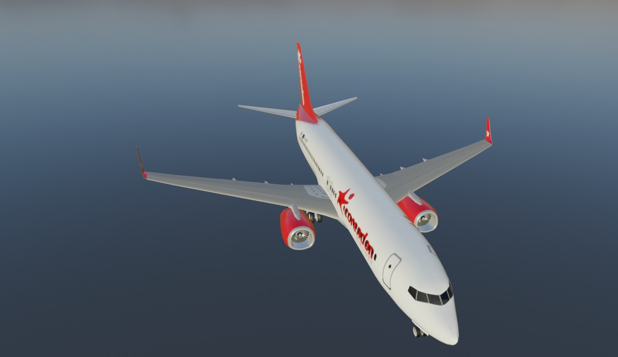 Corendon Boeing 737-800 low poly 3D Model Low-poly 3D model_7