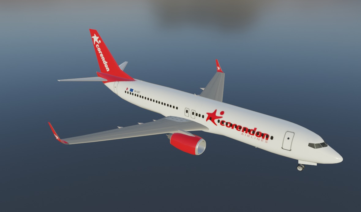 Corendon Boeing 737-800 low poly 3D Model Low-poly 3D model_6