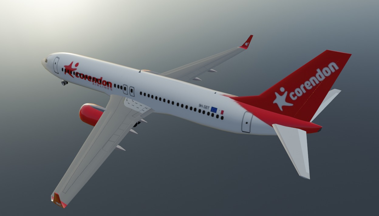 Corendon Boeing 737-800 low poly 3D Model Low-poly 3D model_3