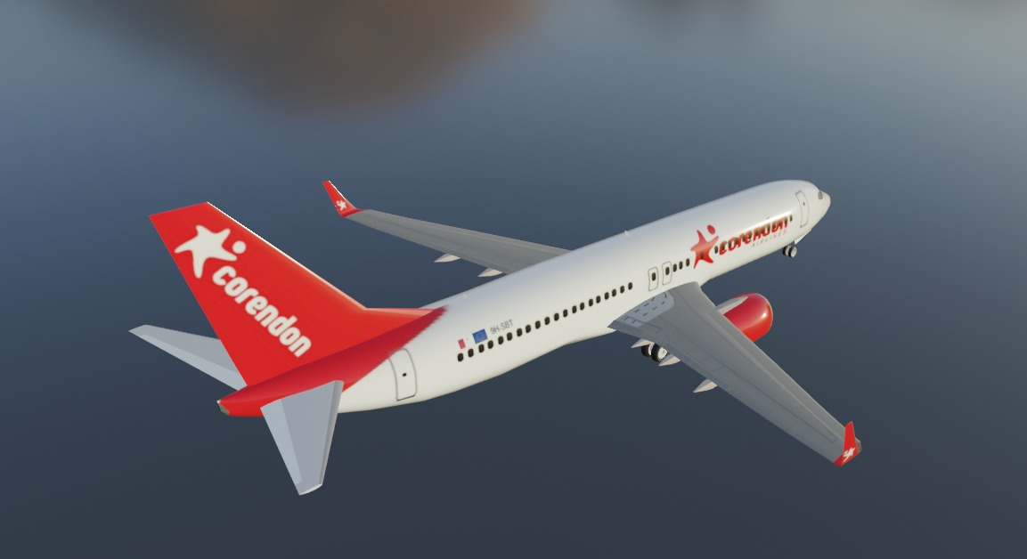 Corendon Boeing 737-800 low poly 3D Model Low-poly 3D model_4