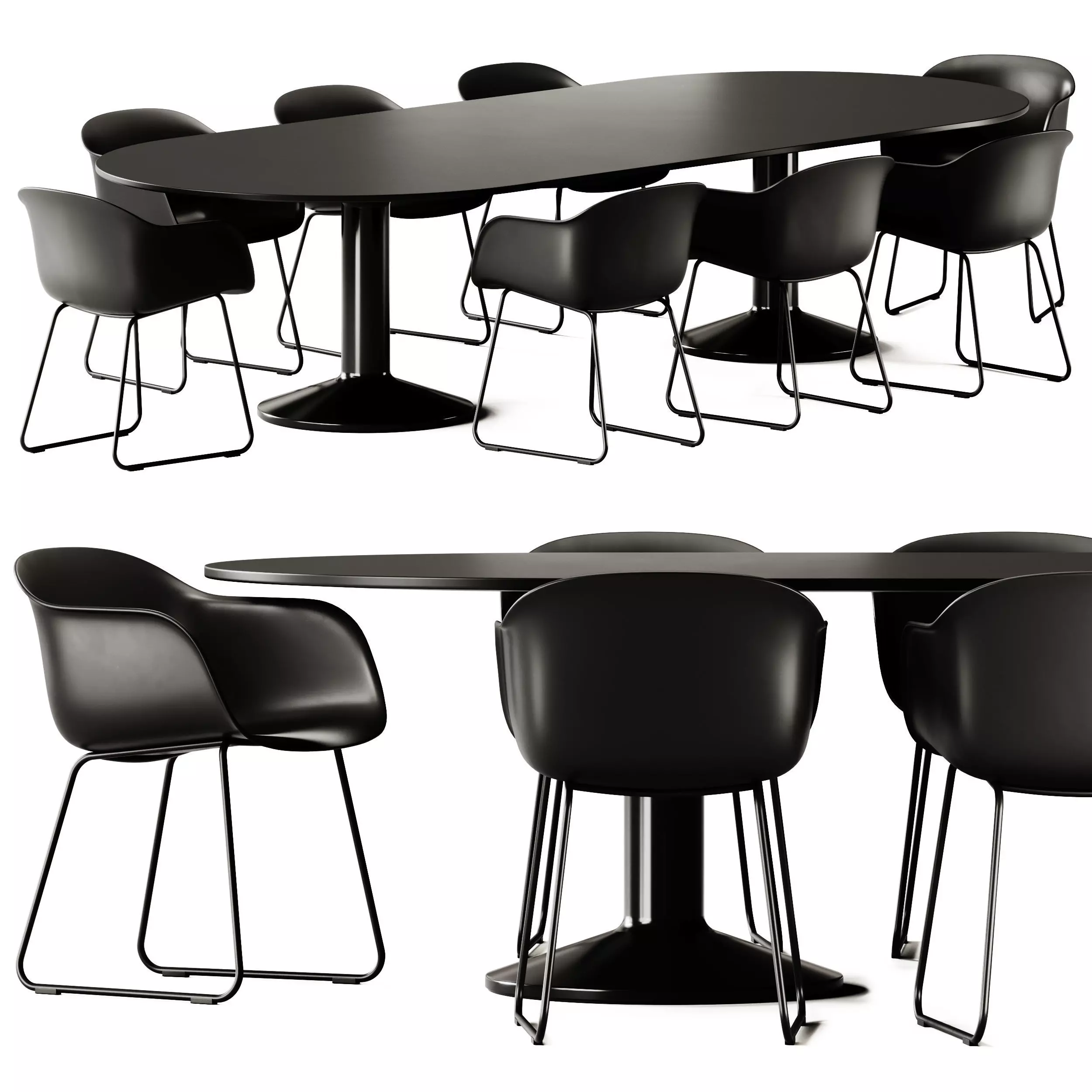 Muuto Midst Conference Table and Chair 3D model