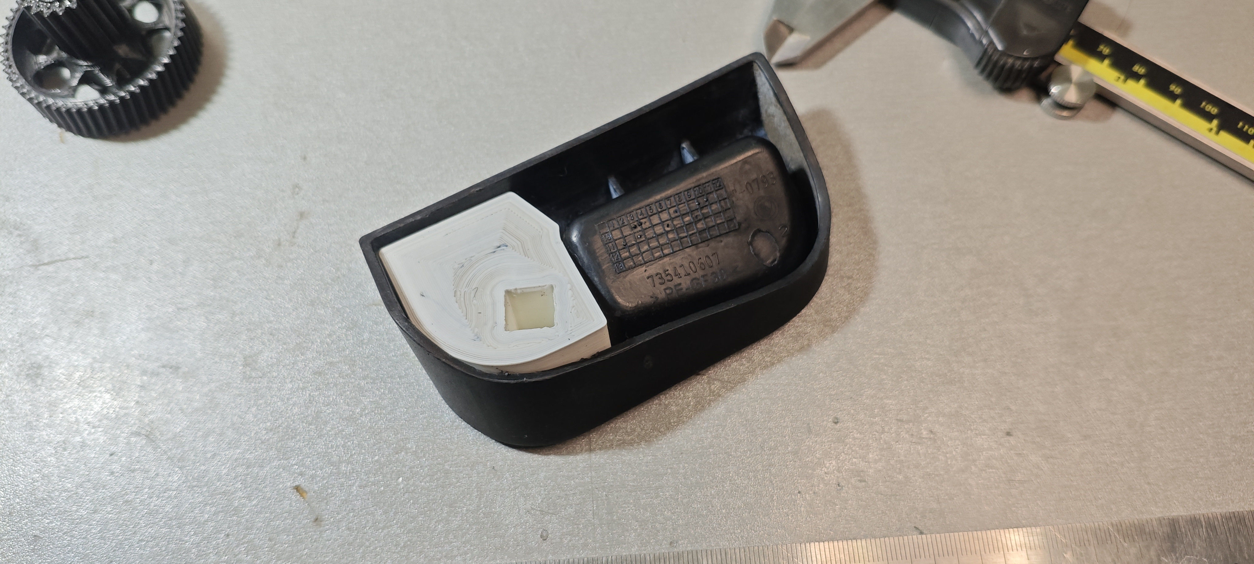 Hood opening handle Fiat 735410607 - REPAIR KIT 3D print model_2