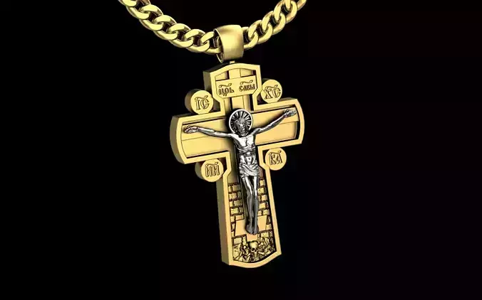 Cross pendant 131224 orthodox