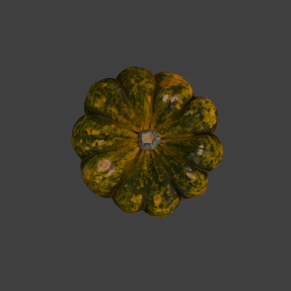 Pumpkin Low-poly 3D model_4