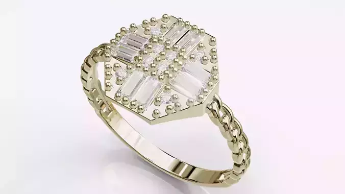 Jewelry Diamond Cuban Ring Model RZ06