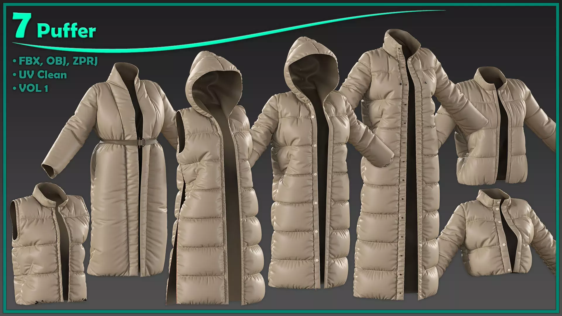 7 female puffer 3D model