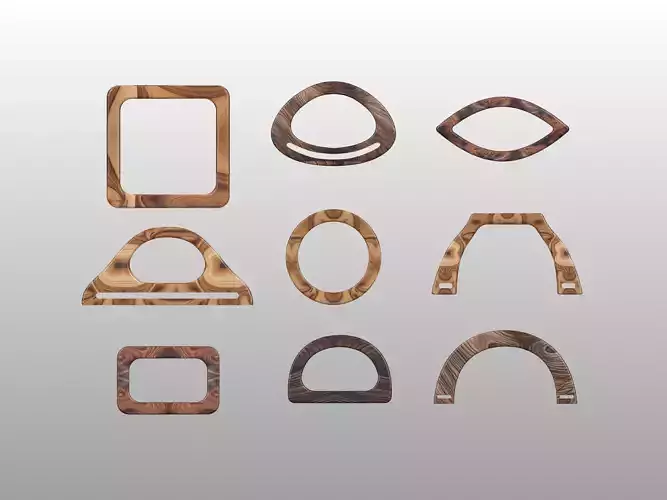 HandBag Purse Handle Bundle of 9 3D print model