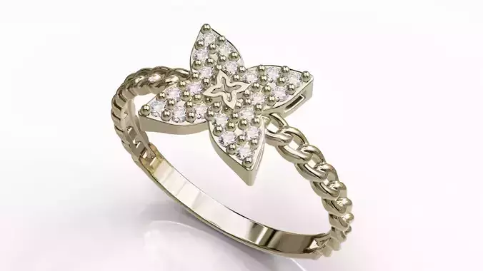 Jewelry Diamond Cuban Ring Model RZ07