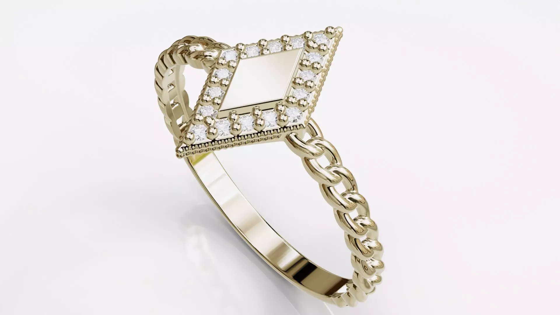 Jewelry Diamond Cuban Ring Model RZ09 3D print model