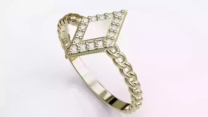 Jewelry Diamond Cuban Ring Model RZ09