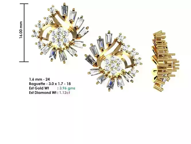  Women Earrings MTL MGX STL OBJ FBX Details 3D print model