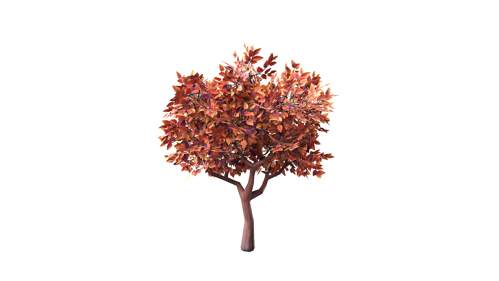 Stylized Tree 03 Autumn Low-poly 3D model