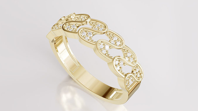 Jewelry Diamond Ring Model RG25 Free 3D print model