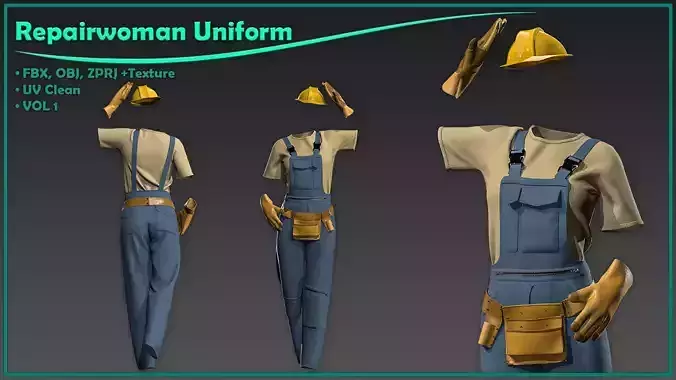 repair woman uniform with texture