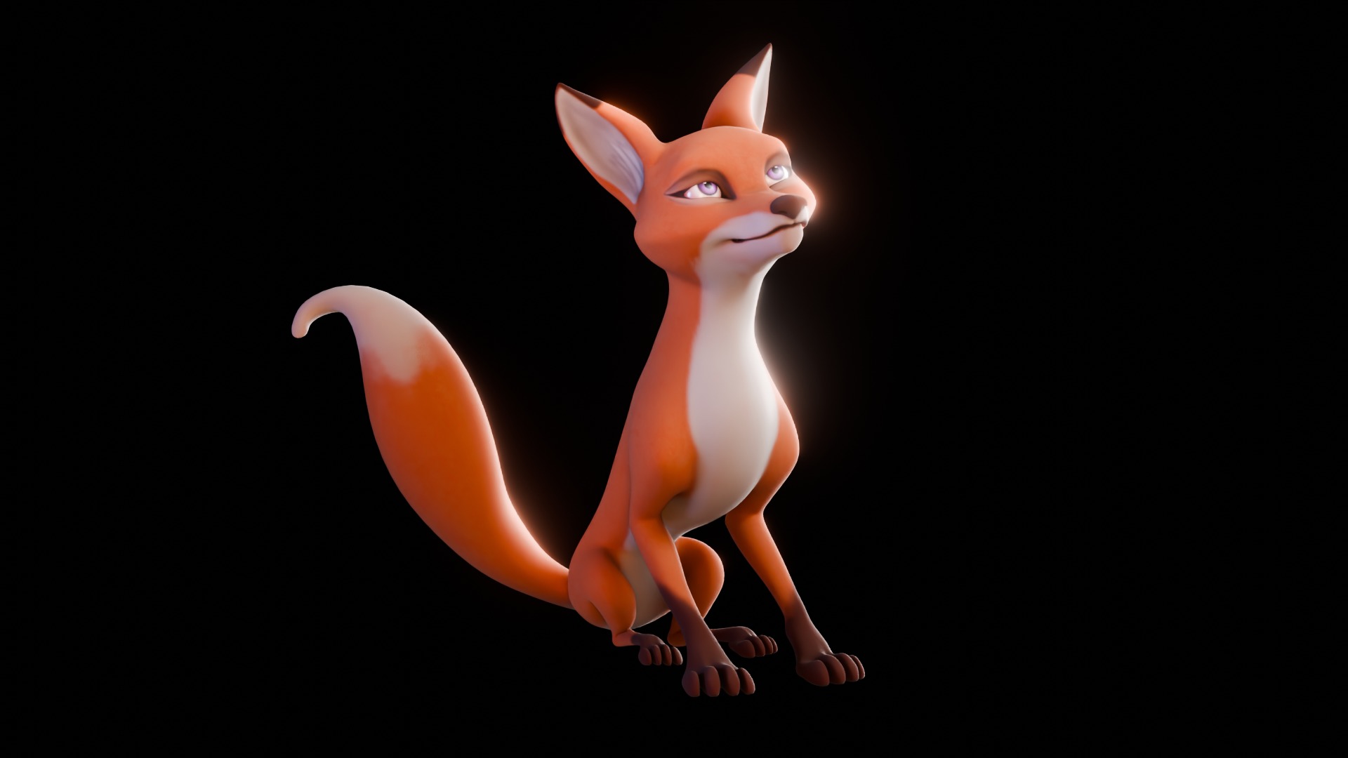 Cartoon Fox for blender Rigged Low-poly 3D model_13