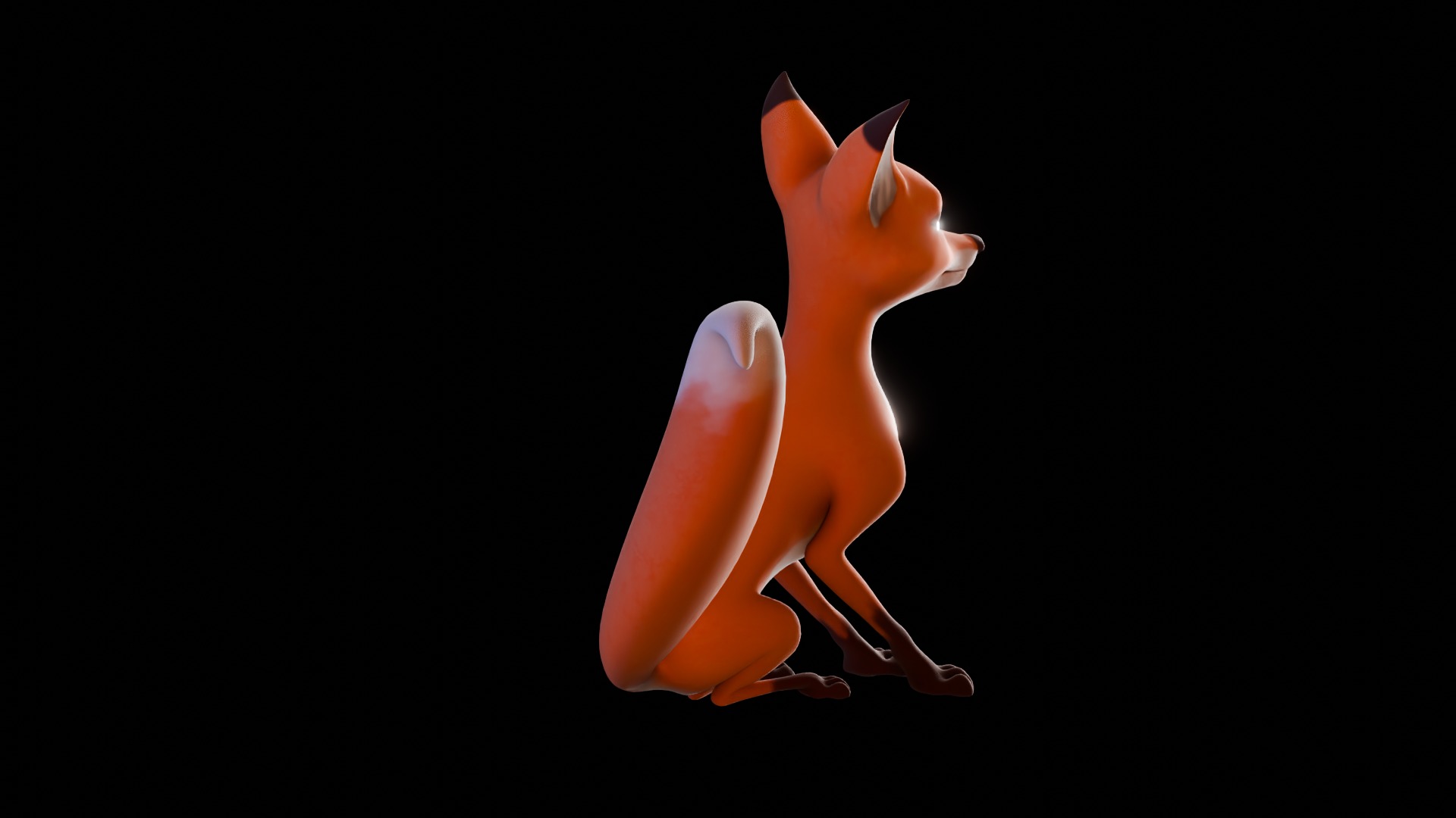 Cartoon Fox for blender Rigged Low-poly 3D model_19