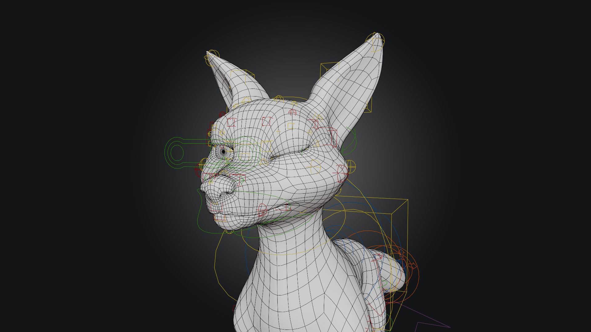 Cartoon Fox for blender Rigged Low-poly 3D model_8