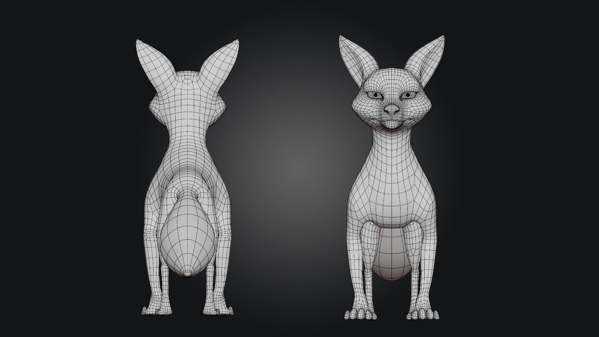 Cartoon Fox for blender Rigged Low-poly 3D model_10