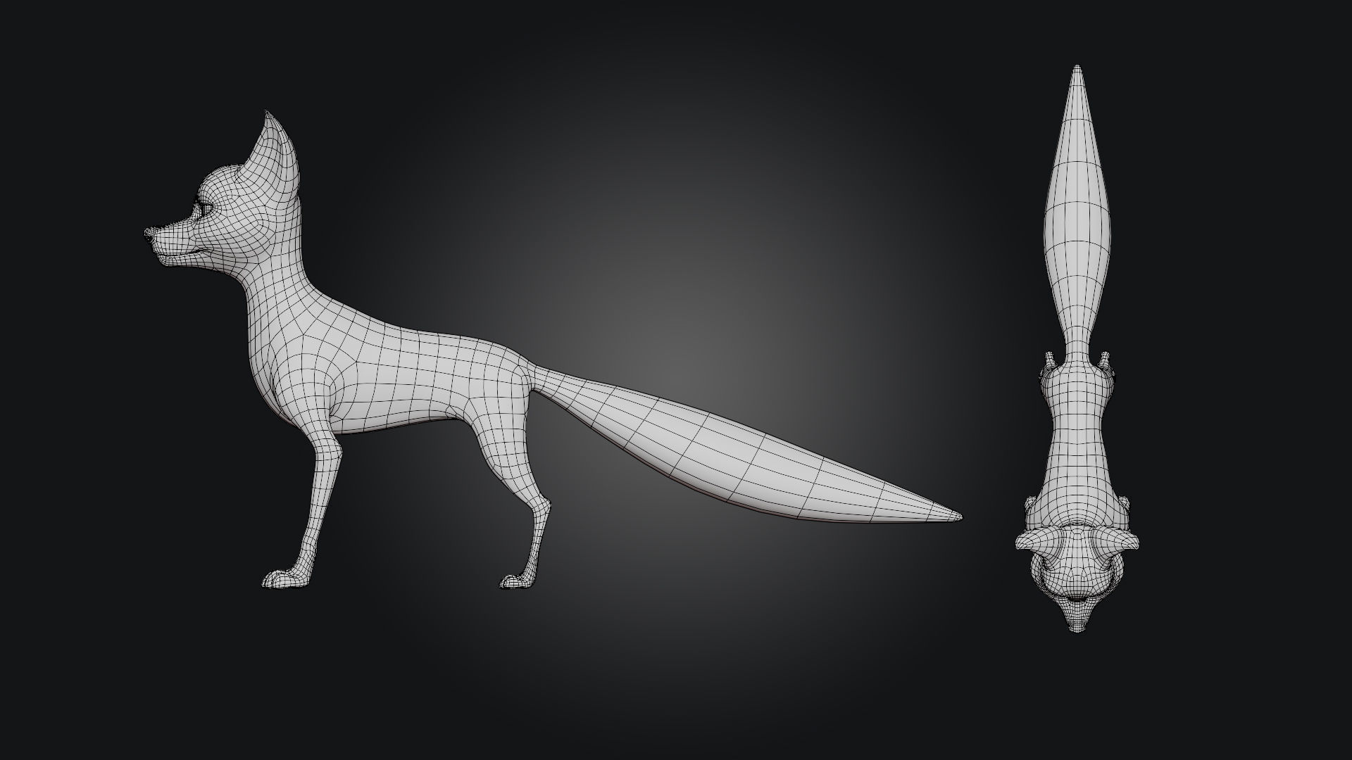 Cartoon Fox for blender Rigged Low-poly 3D model_11