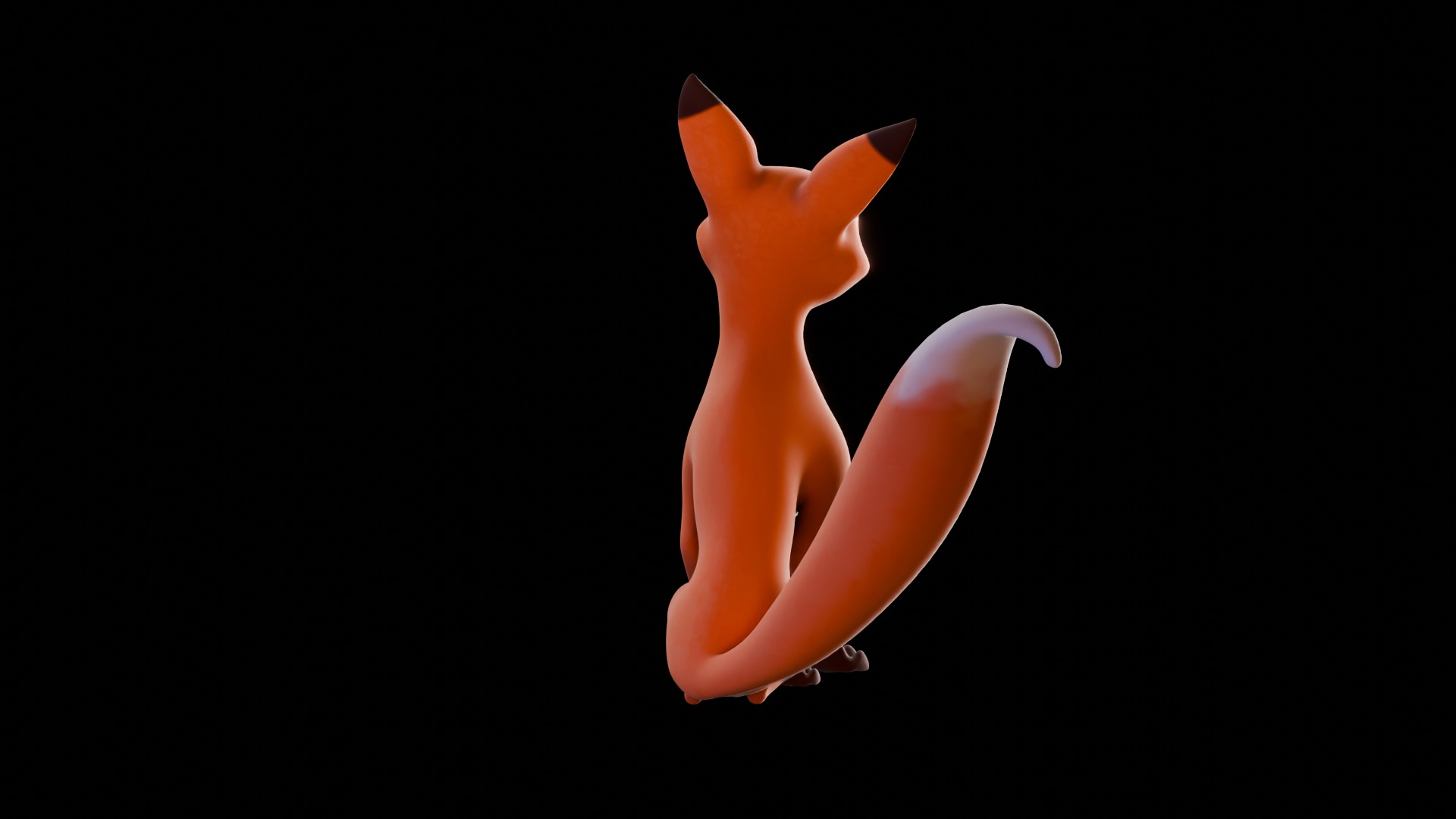 Cartoon Fox for blender Rigged Low-poly 3D model_18