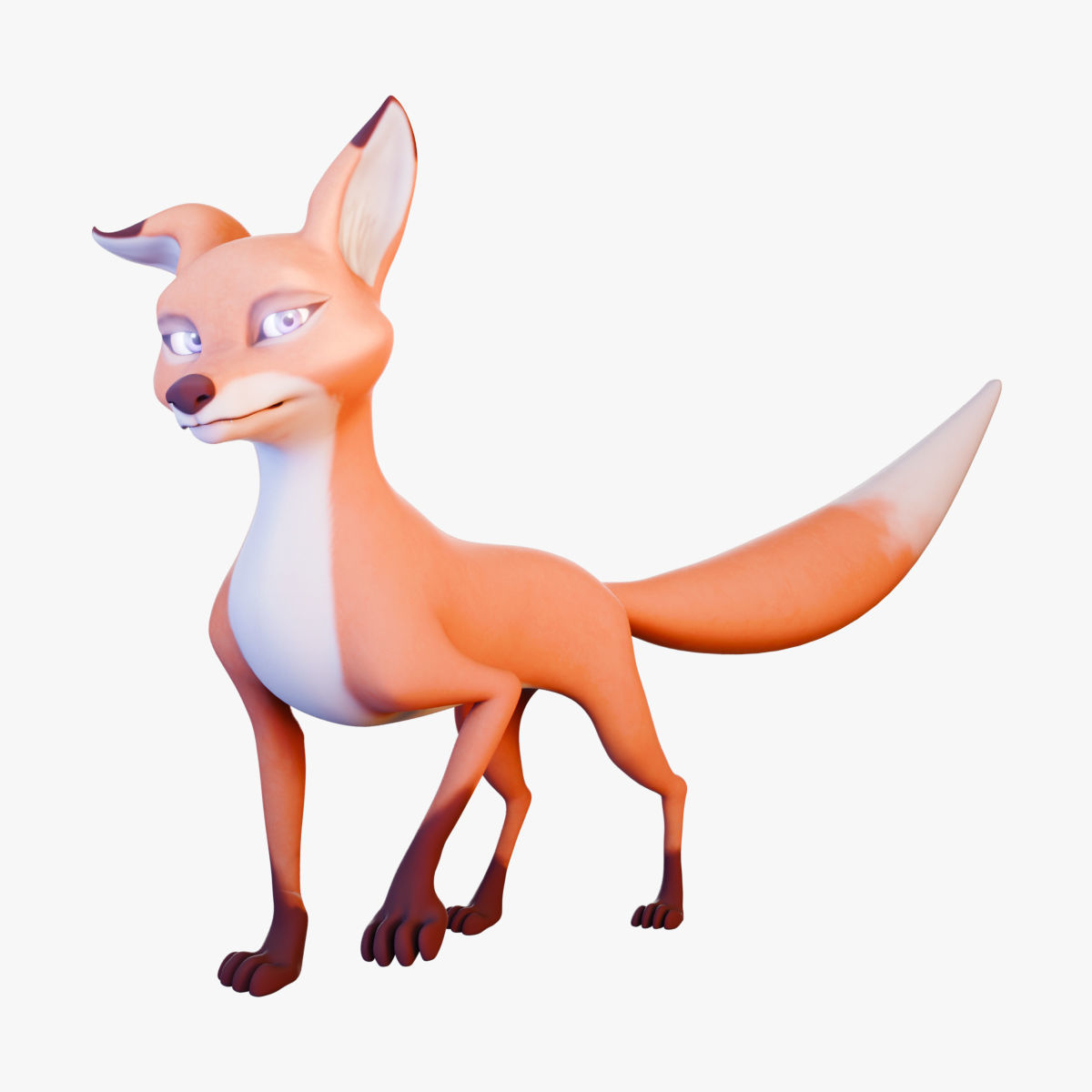Cartoon Fox - Rigged Low-poly 3D model