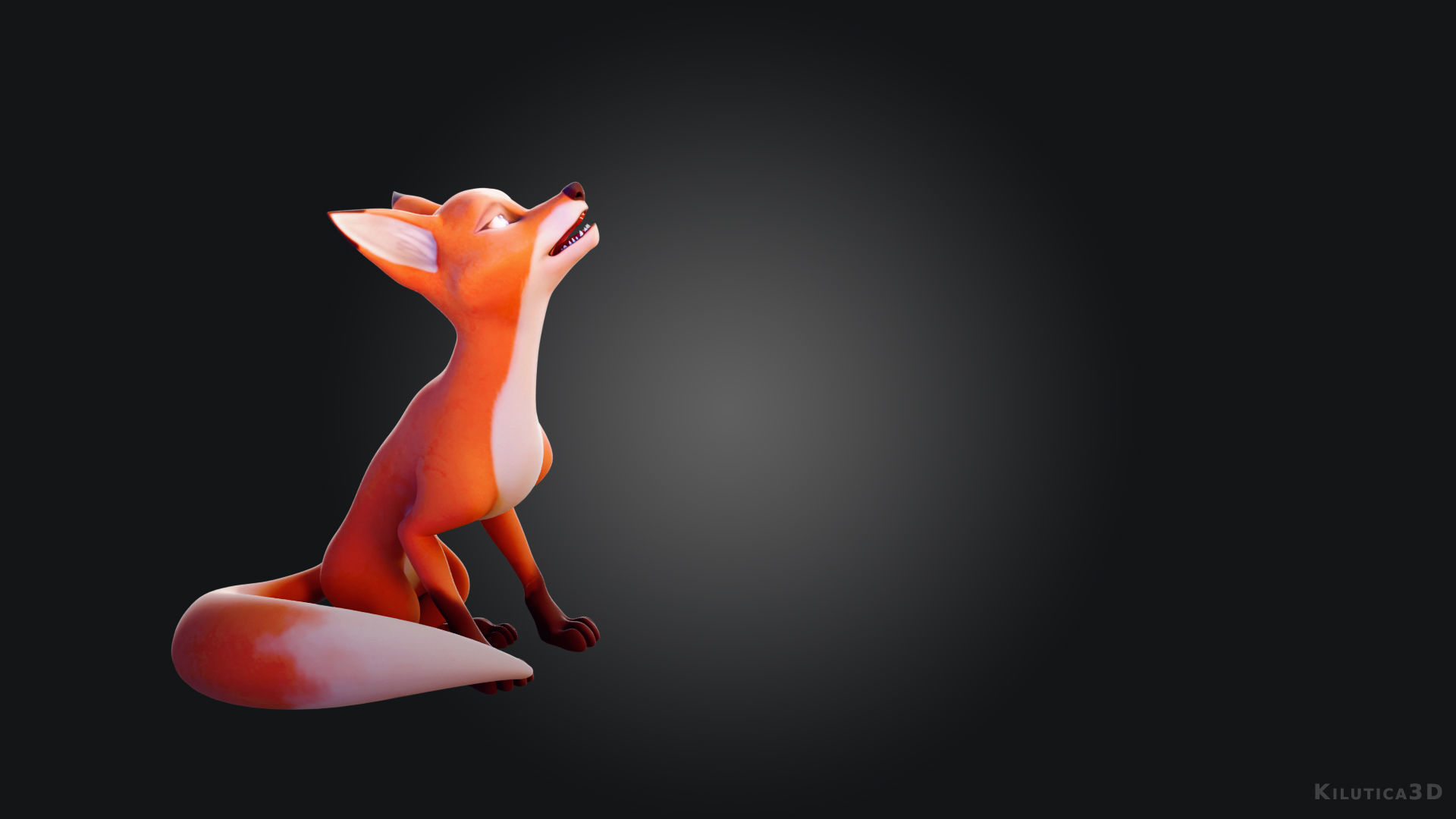 Cartoon Fox for blender Rigged Low-poly 3D model_4