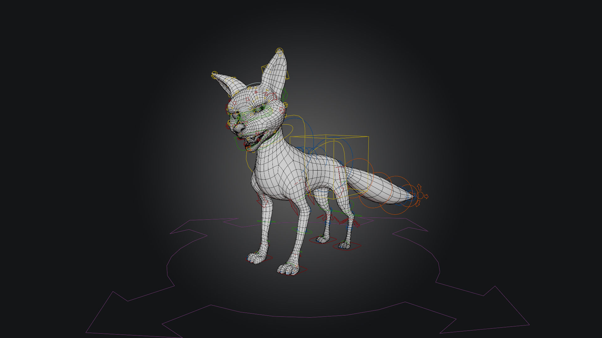 Cartoon Fox for blender Rigged Low-poly 3D model_7