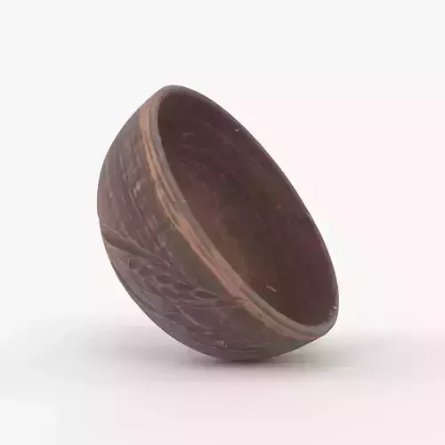 Photorealistic 3D scan of deep clay bowl plate  Low-poly 3D model