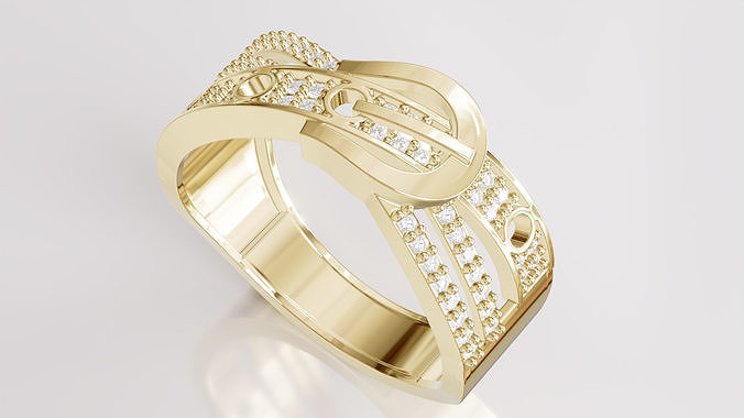 Jewelry Diamond Ring Model RG27 Free 3D print model