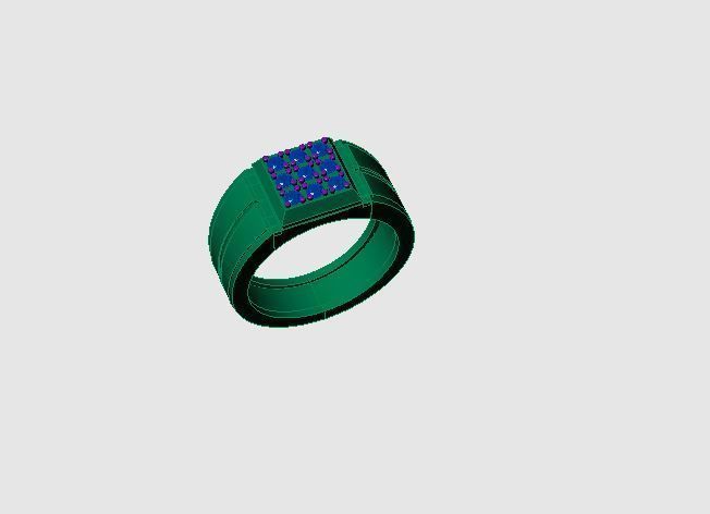 Man Diamond Ring 3D print model_2
