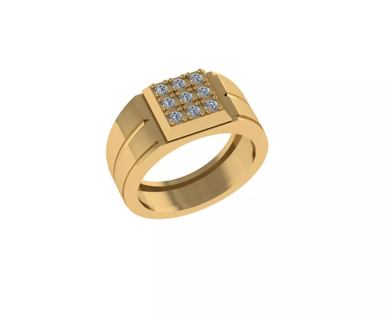 Man Diamond Ring 3D print model_0