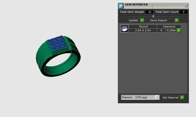 Man Diamond Ring 3D print model_3