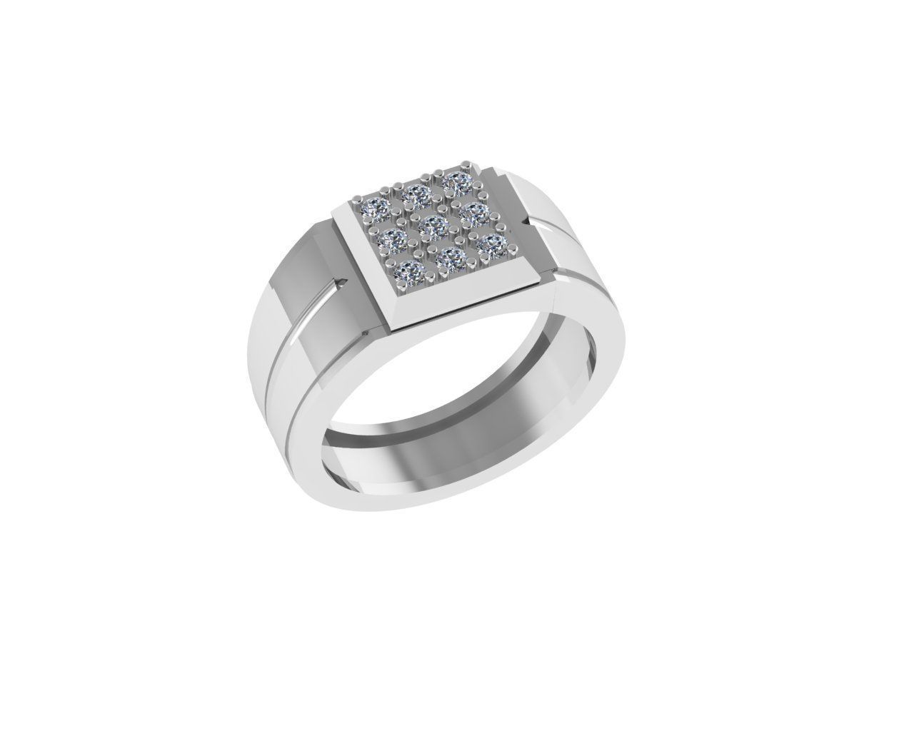 Man Diamond Ring 3D print model_1