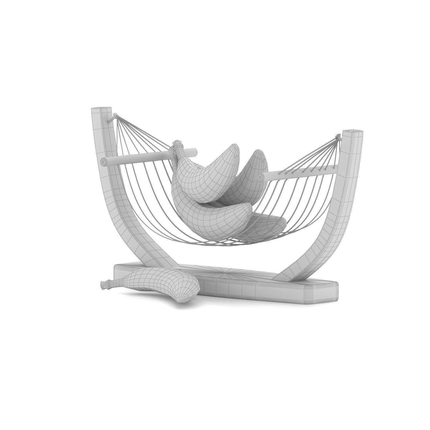 Basket of Banana Low-poly 3D model_3