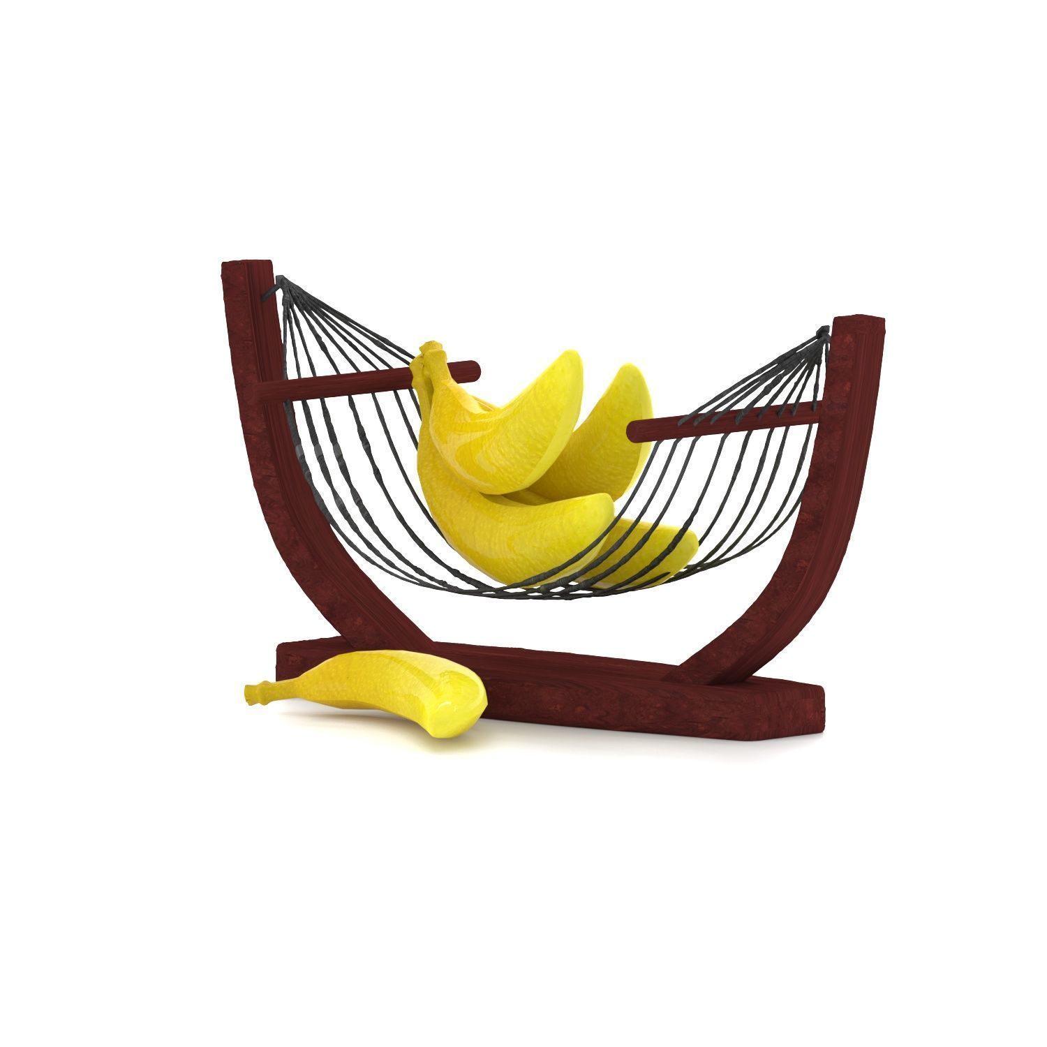 Basket of Banana Low-poly 3D model_2