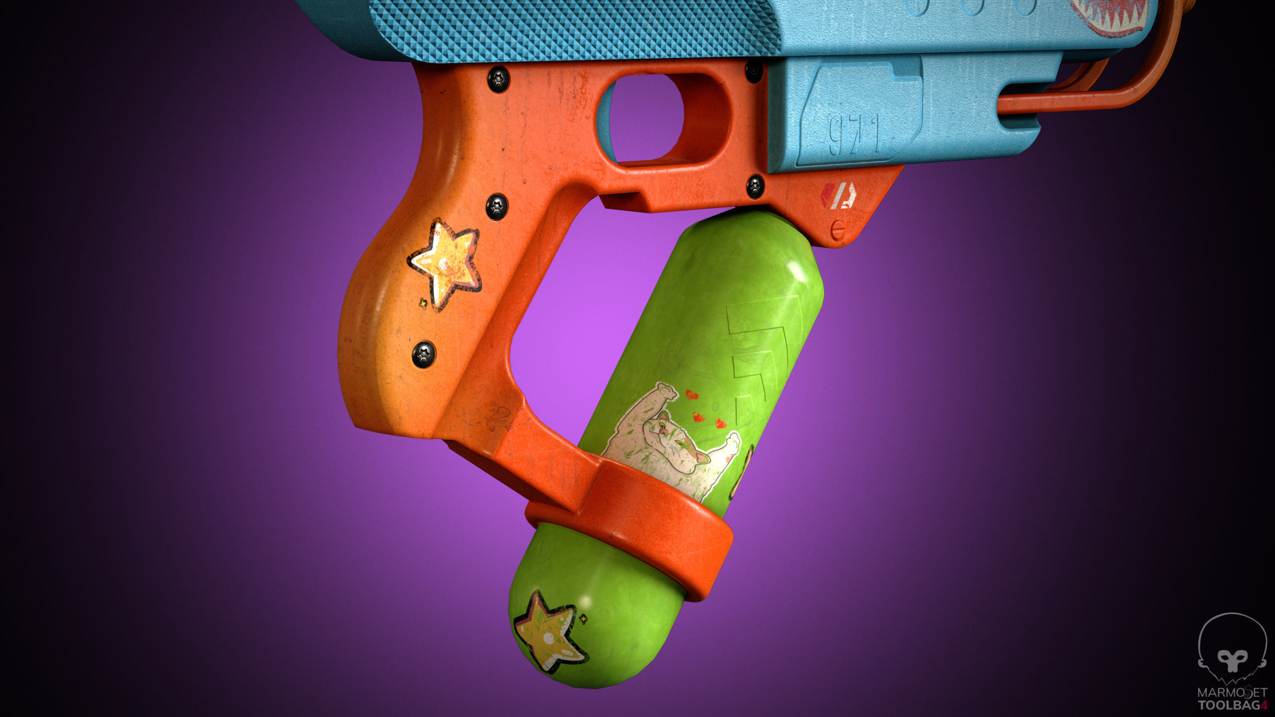 Water Pistol 3D Model Low-poly 3D model_4