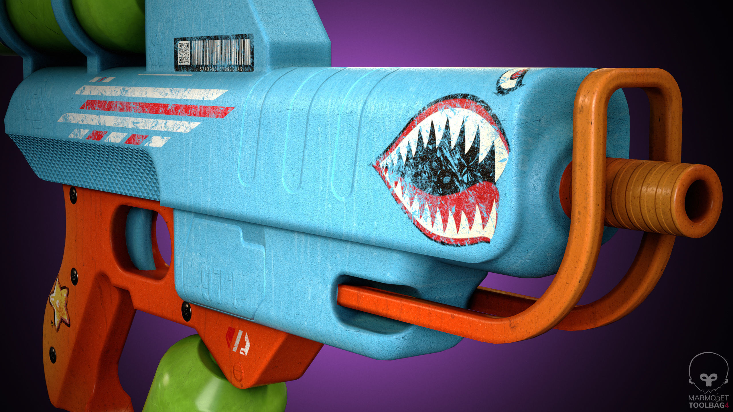 Water Pistol 3D Model Low-poly 3D model_3