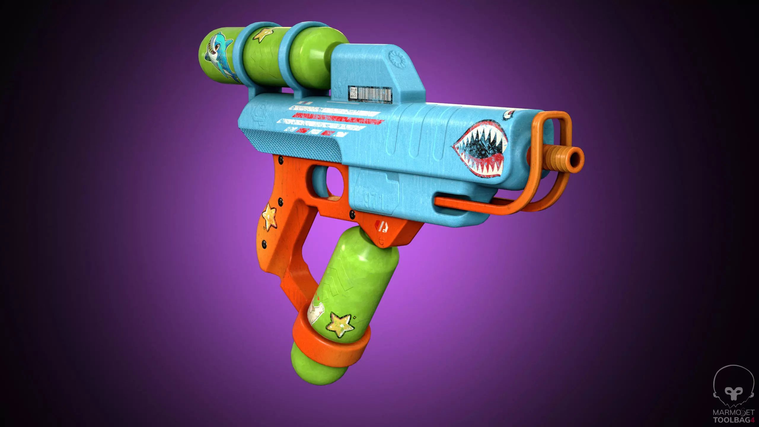 Water Pistol 3D Model Low-poly 3D model_0