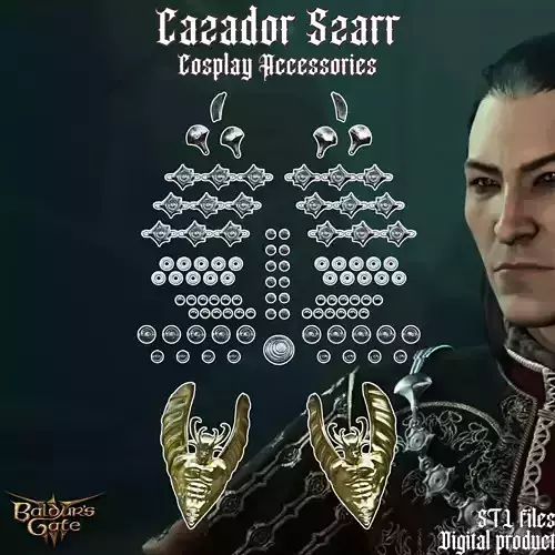 Cazador Szarr Accessories Fantasy Cosplay set Baldurs Gate 3 3D print model