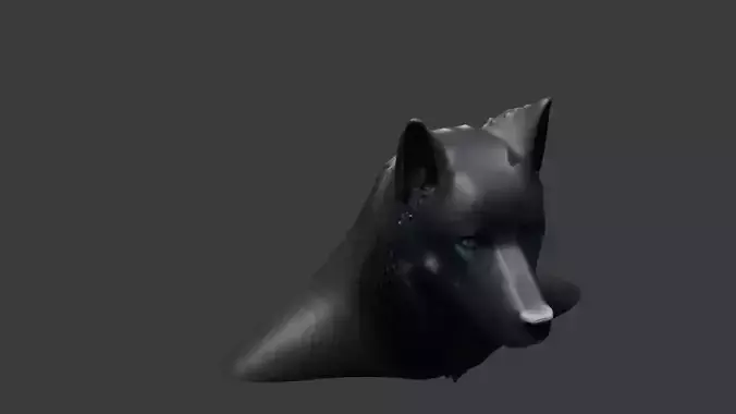 Blender 3d Ready Print Wolf bust