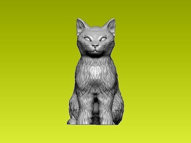  Sitting cat - statue - 3D print 3D print model