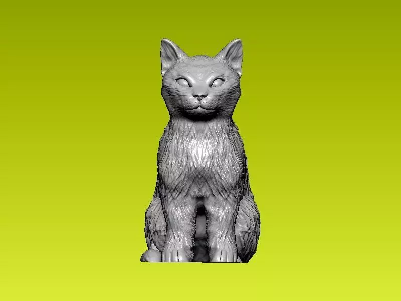Sitting cat - statue - 3D print 3D print model