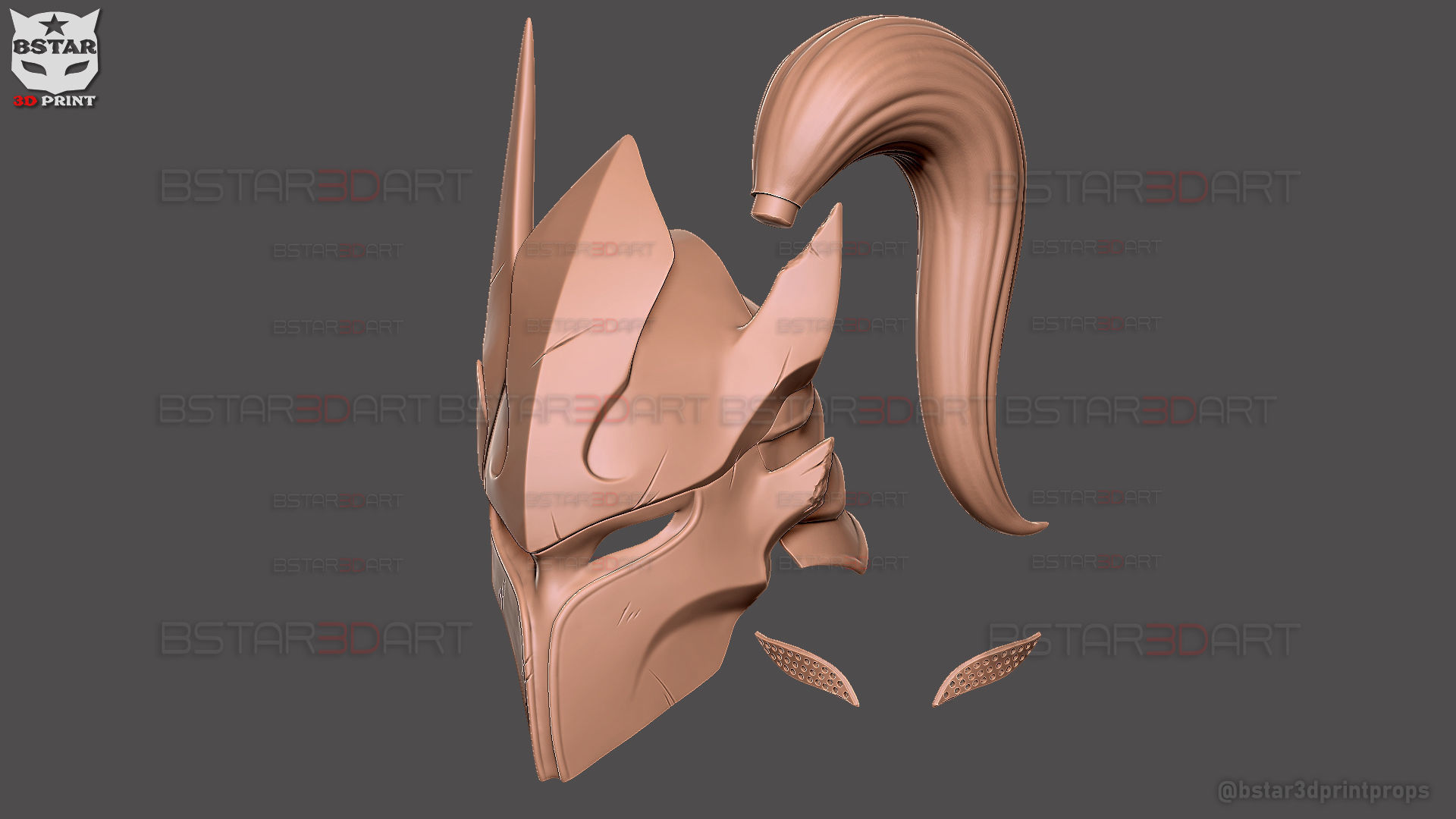 Igris Helmet With Hair- Solo Leveling Cosplay 3D print model_33