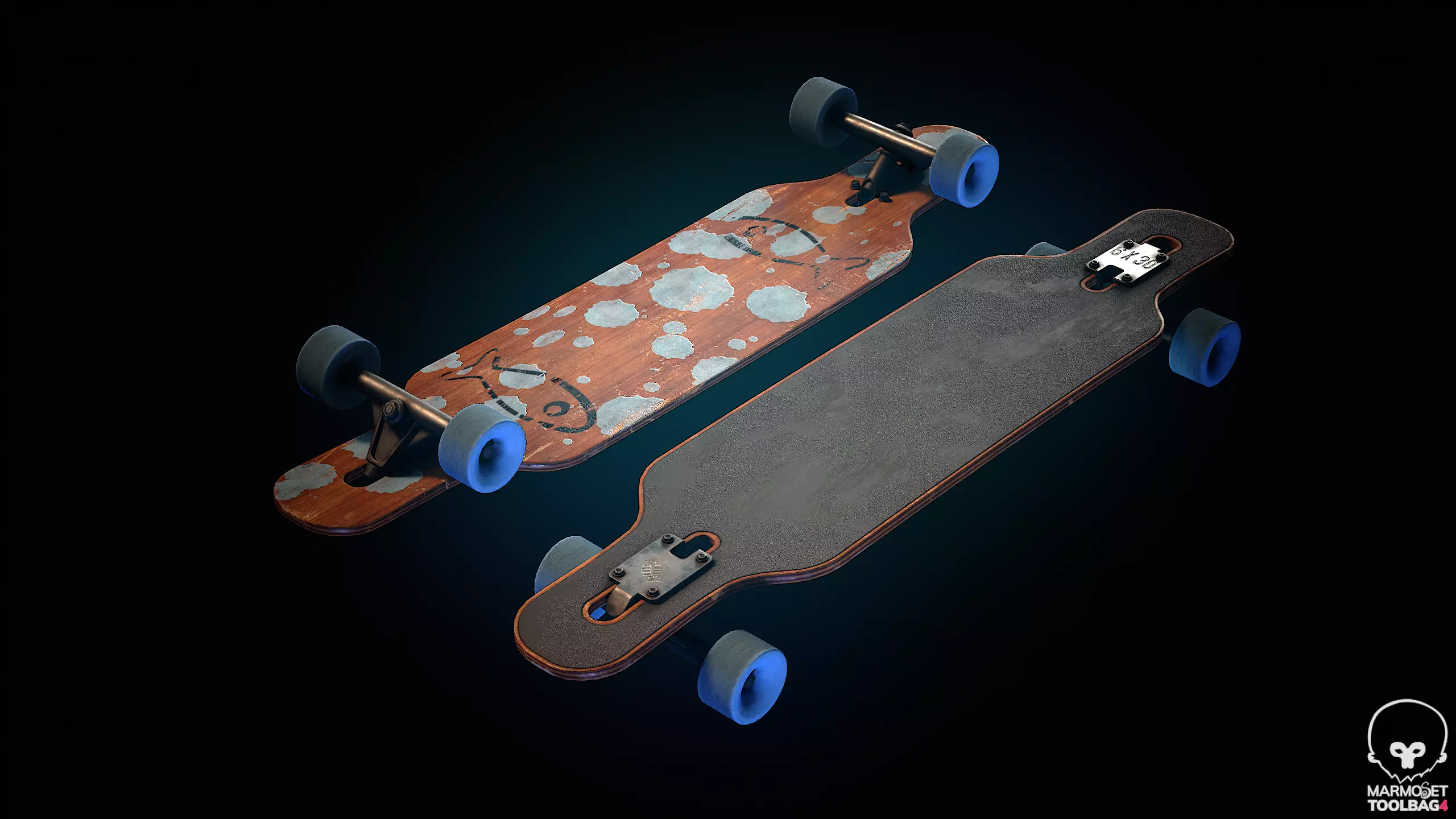 Longboard 3D Model Low-poly 3D model_0