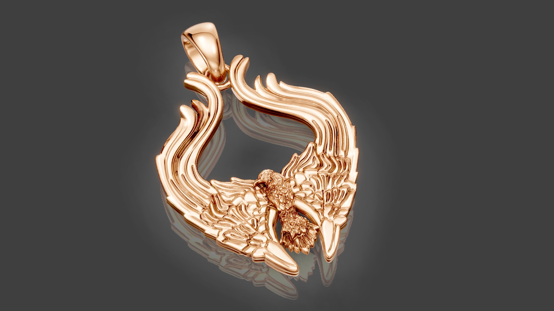 Eagle wings Pendant 3D print model_5