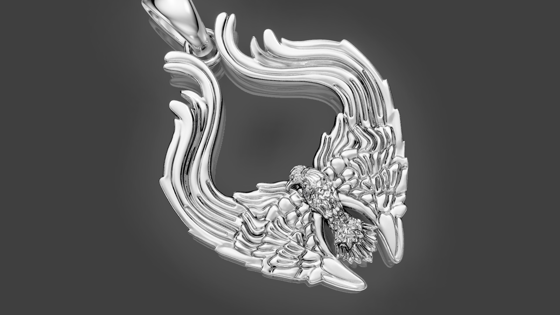 Eagle wings Pendant 3D print model_11