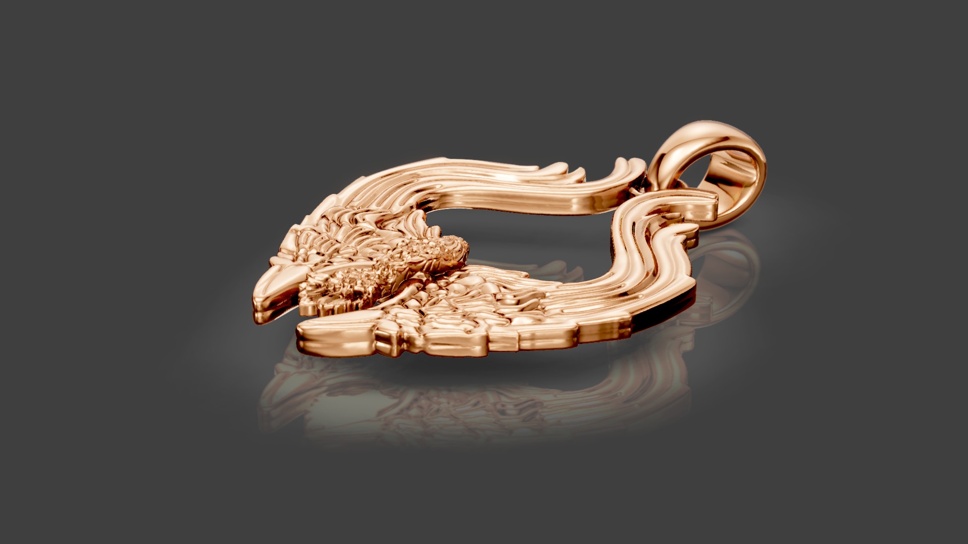 Eagle wings Pendant 3D print model_7