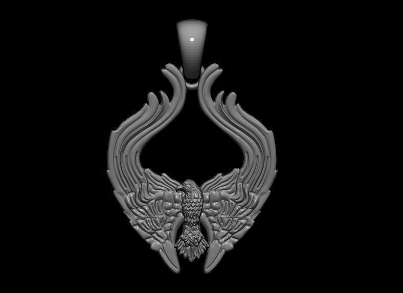 Eagle wings Pendant 3D print model_8